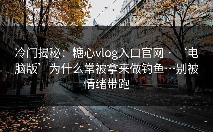 冷门揭秘：糖心vlog入口官网 · ‘电脑版’为什么常被拿来做钓鱼…别被情绪带跑